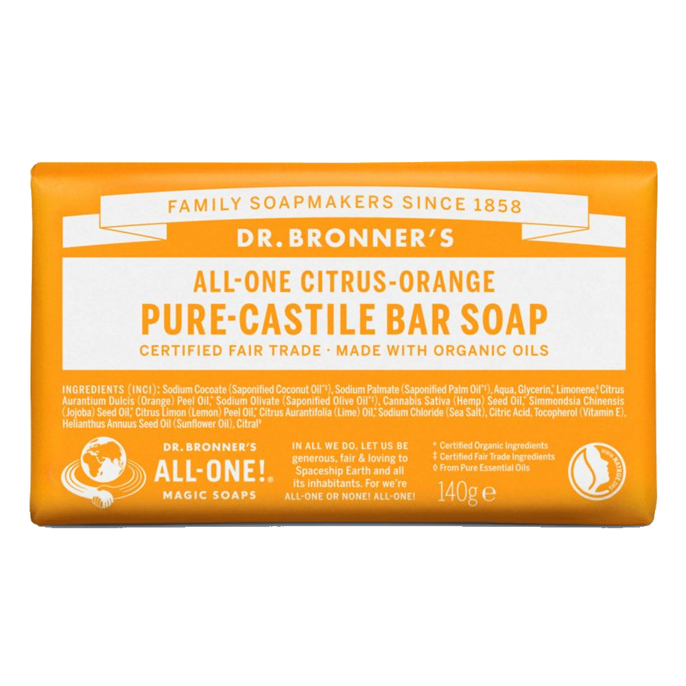 Sabonete Citrinos-Laranja Bio Dr Bronners Sabonete Citrinos - Laranja, com ingredientes biológicos, cosmética vegan