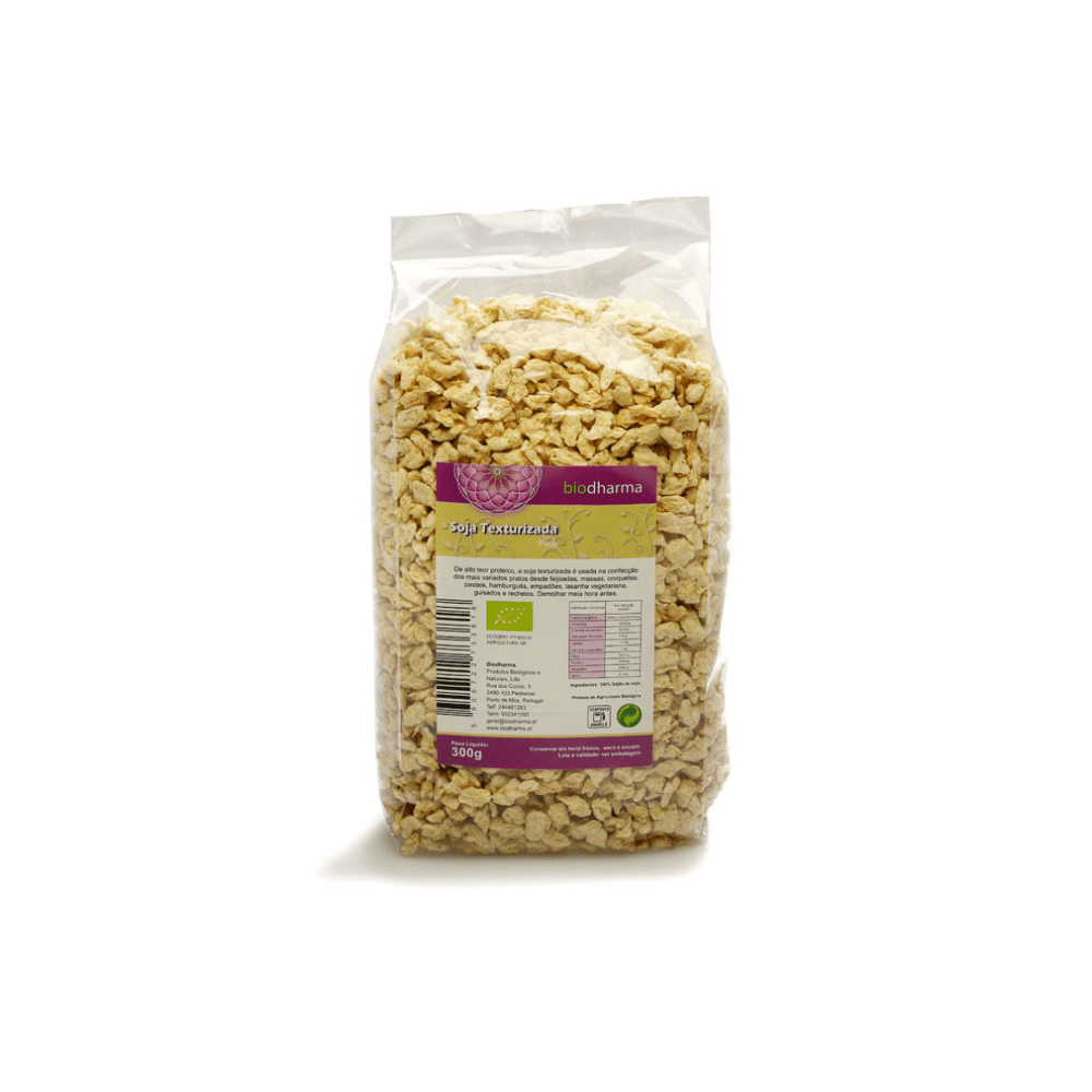 Soja Texturizada Fina Bio 300gr Biodharma Soja Texturizada Fina, biológica, sem glúten, sem lactose, sem soja, vegan