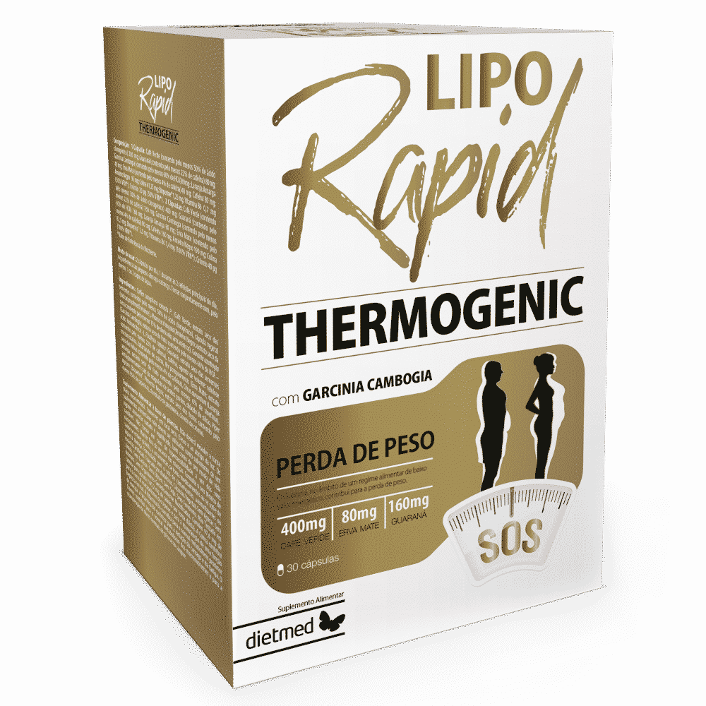 liporapid thermogenic 30capsulas dietmed Liporapid Thermogenic, suplemento alimentar sem açúcar, sem glúten, sem lactose, sem soja