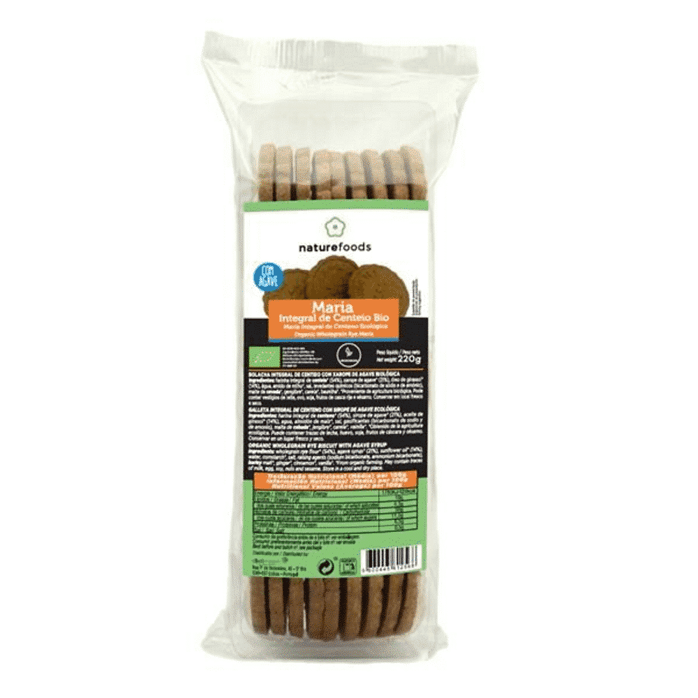 Bolacha Maria Centeio Bio Naturefoods Bolachas Maria com Centeio Integral, biológicas, vegetariano