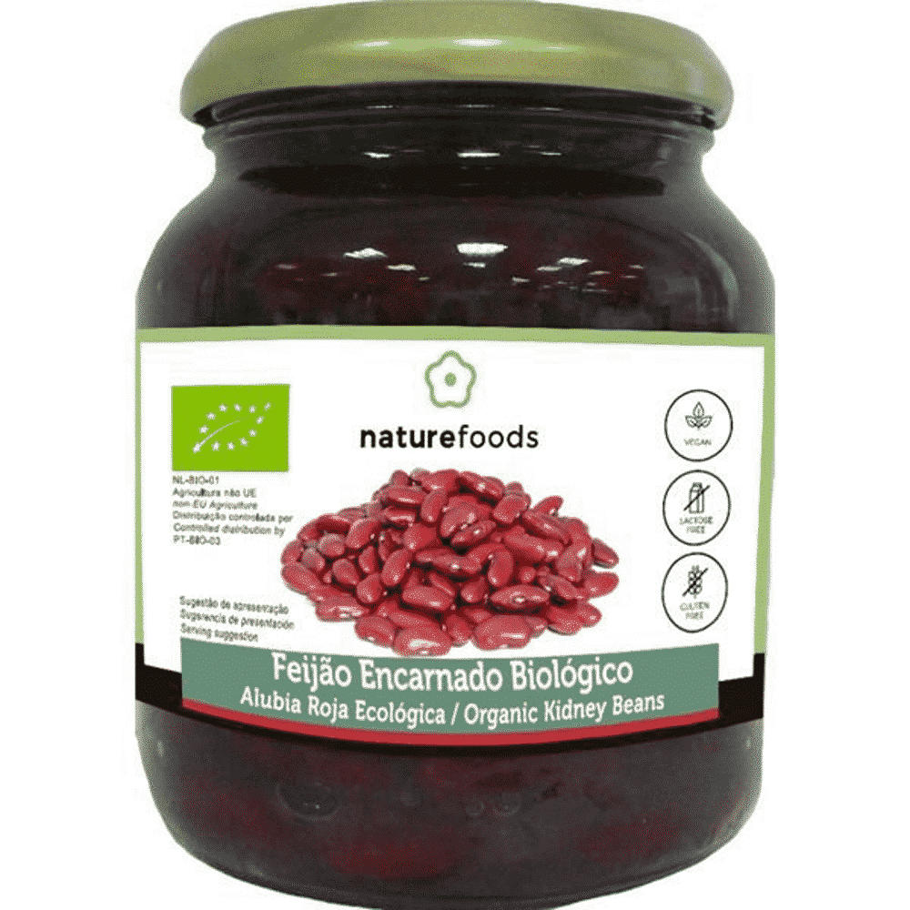 Feijão Vermelho Frasco Bio 360 grs Feijão Vermelho Cozido, biológico, sem glúten, sem lactose, vegan