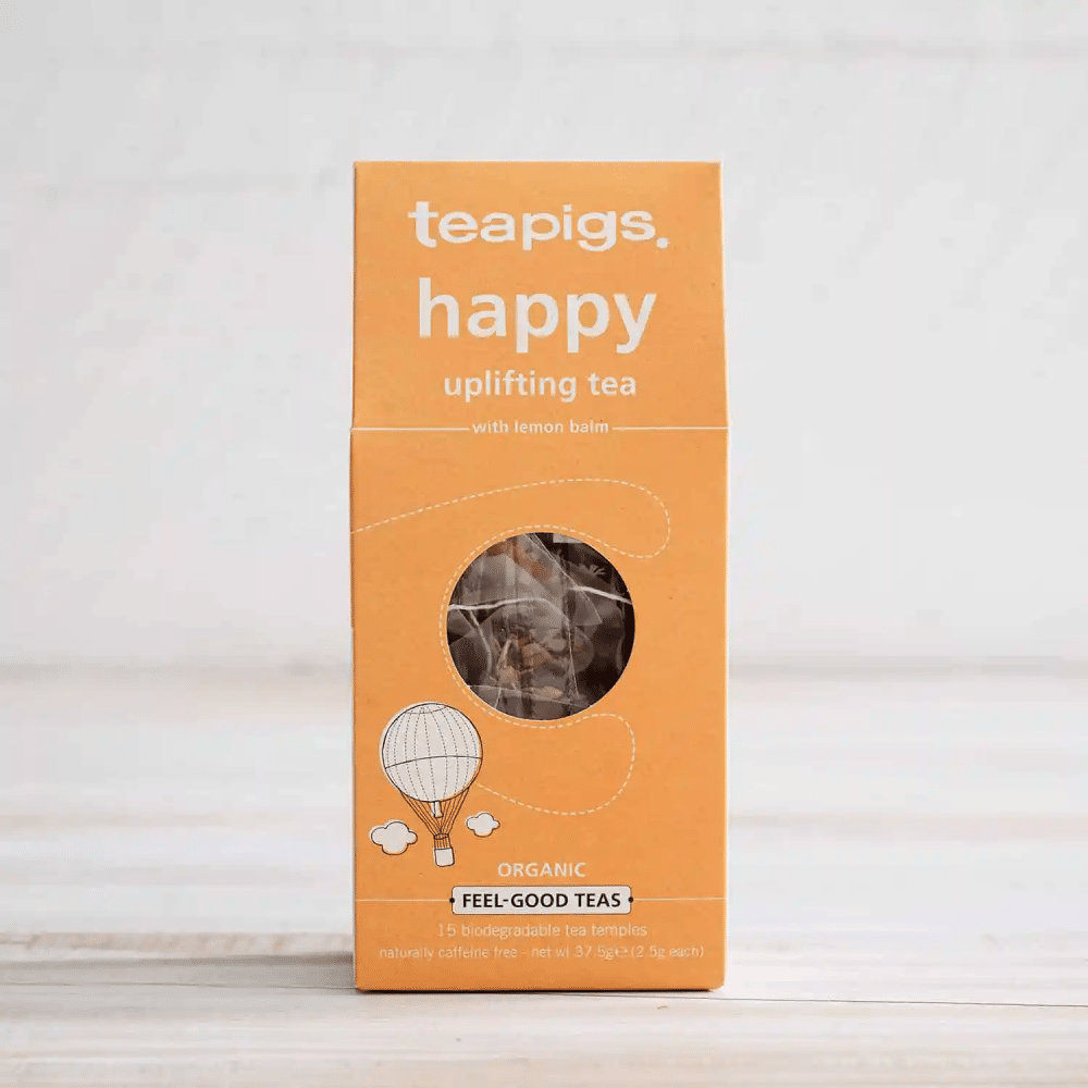 Infusão Happy com erva cidreira 15 saq Teapigs Infusão Happy com Erva Cidreira, biológico