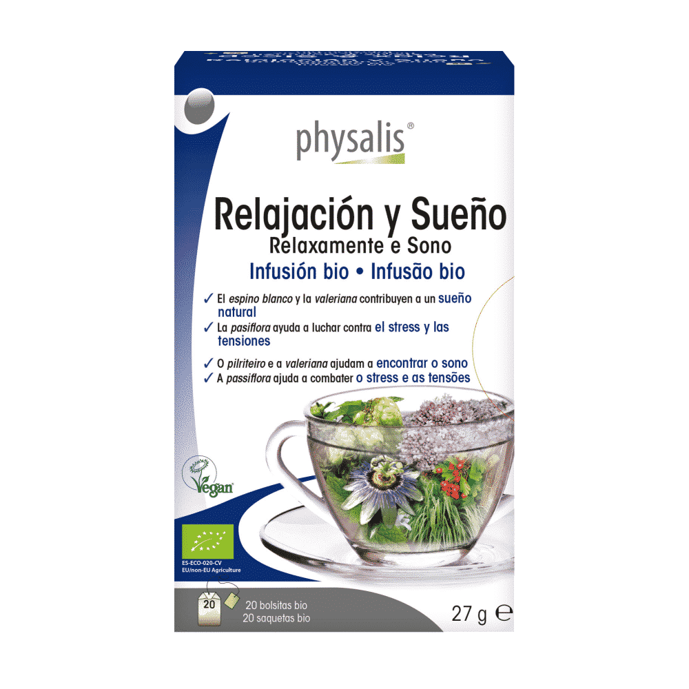 Infusao Relaxamento e Sono Bio 20 Saq Physalis Infusão Relaxamento e Sono, com ingredientes biológicos, vegan
