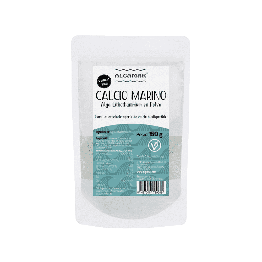 Cálcio Marinho (Lithothamnium) em pó 150g Algamar Cálcio Marinho em Pó, biológico, vegan
