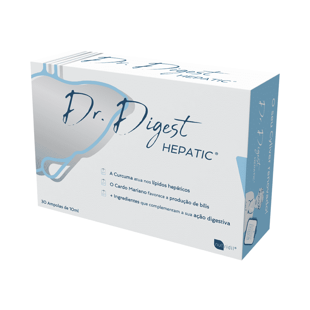 Dr. Digest Tri-effect 30 ampolas Nutridil Dr. Digest Tri-Effect, suplemento alimentar sem glúten, sem lactose