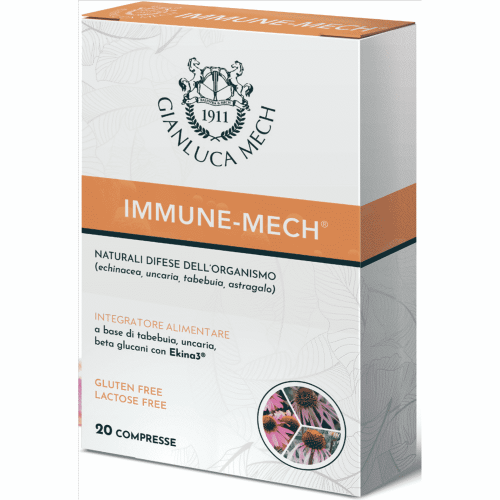 Immune Mech 20 Comp Gianluca Mech Immune Mech, suplemento alimentar sem glúten, sem lactose
