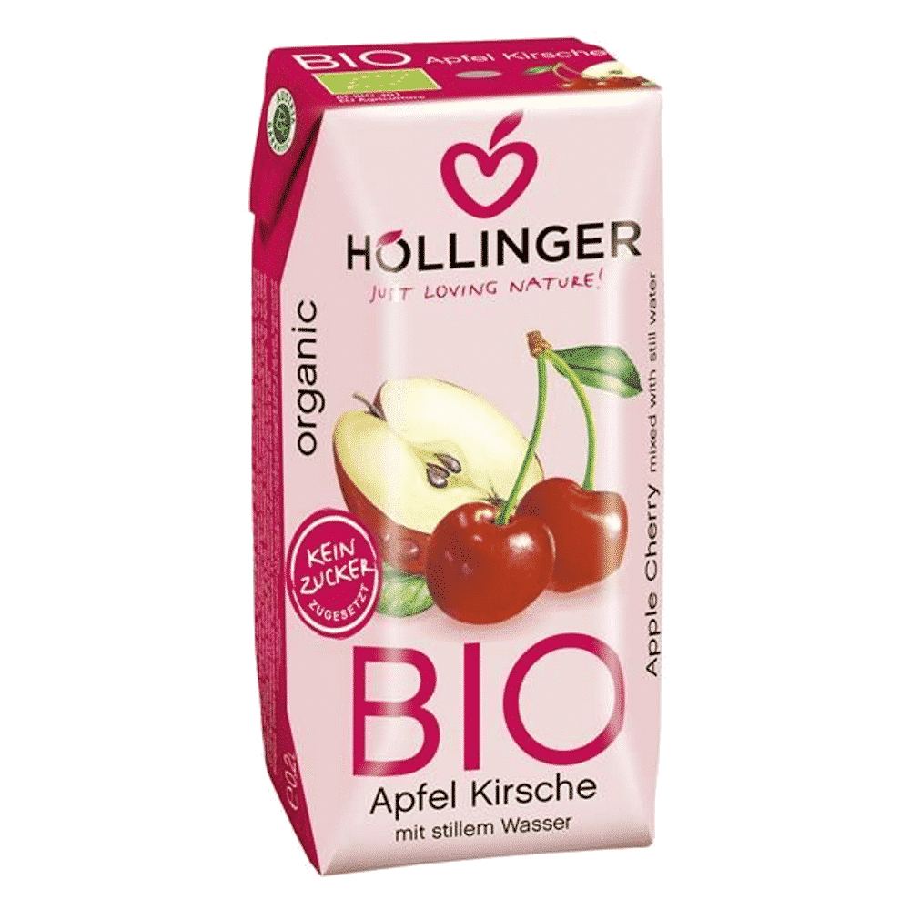 Nectar Maça Cereja Bio 200ml Hollinger Néctar de Maçã e Cereja, com ingredientes biológicos