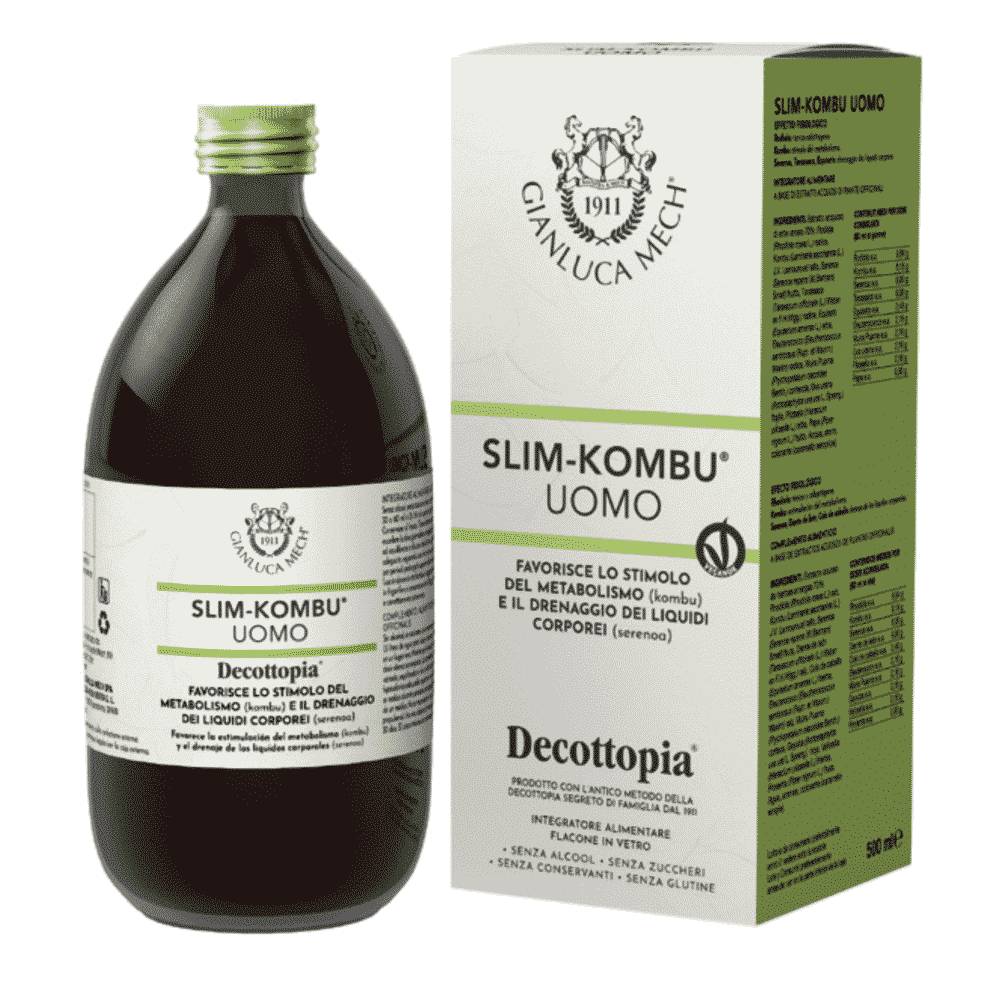 Slim Kombu Homem 500ml Slim Kombu Uomo, suplemento alimentar sem açúcar, sem álcool, sem glúten