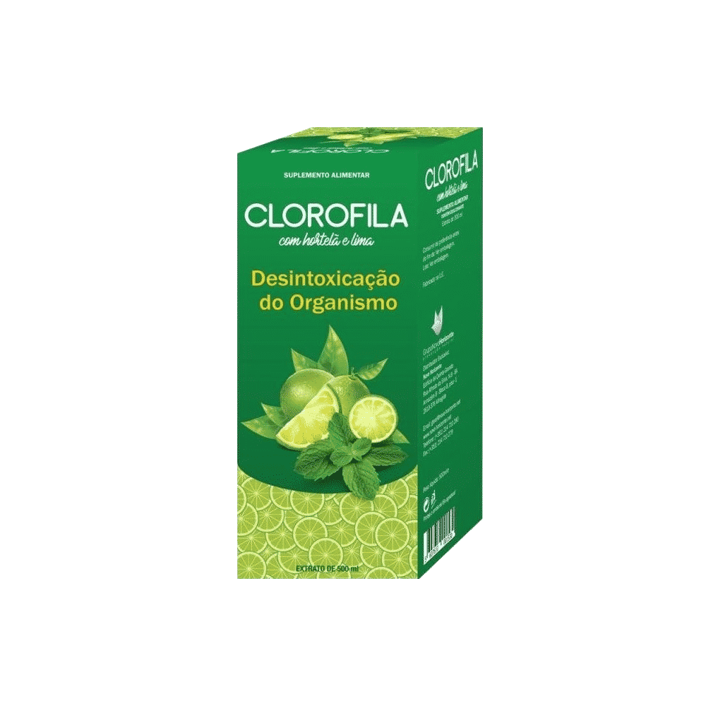 Clorofila C Hortela e Lima Extracto 500ml Clorofila com Hortelã e Lima, suplemento alimentar
