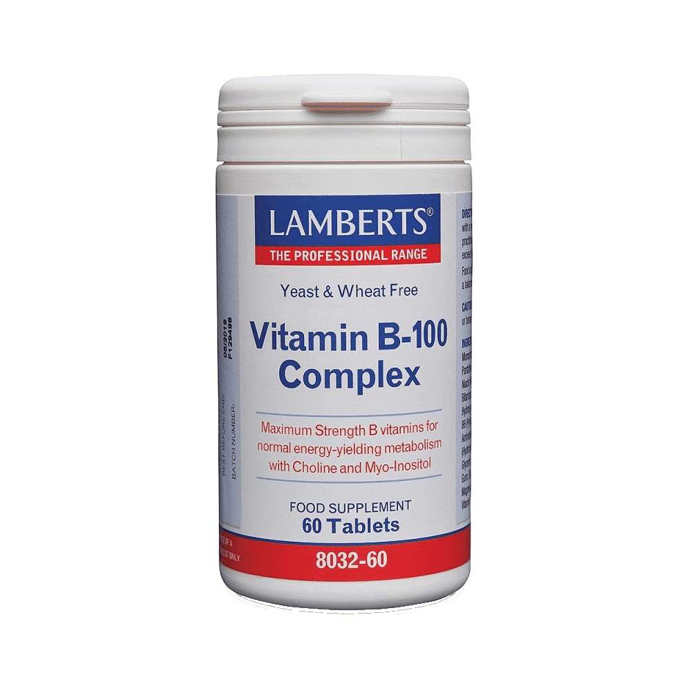 Complexo Vit B100 60Comp - Lamberts Vitamina B-100 Complex, suplemento alimentar
