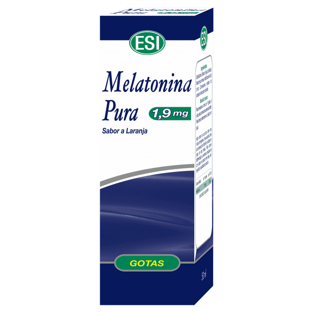Melatonina Pura 1.9mg 50ml ESI Melatonina Pura 1,9 mg, suplemento alimentar sem glúten, vegan