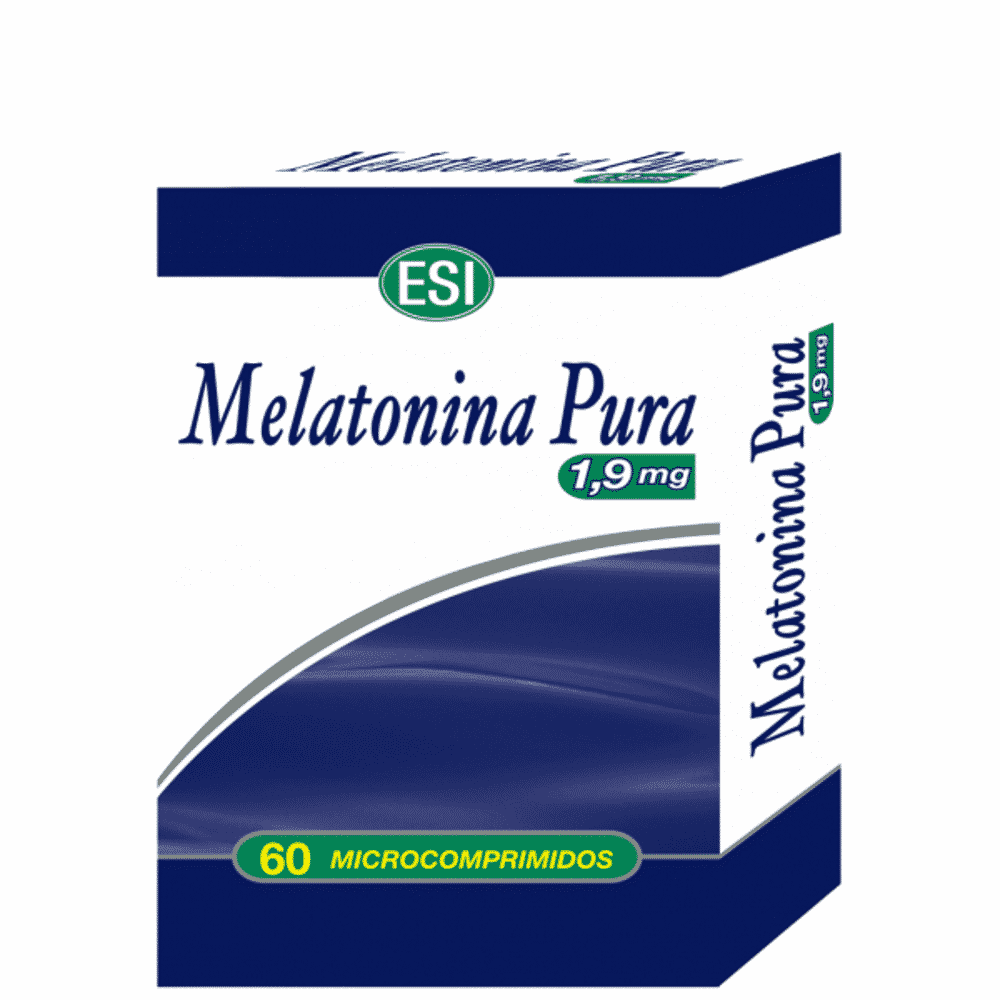 Melatonina Pura 1,9mg 60 Comp ESI Melatonina Pura 1,9 mg, suplemento alimentar sem glúten, vegan