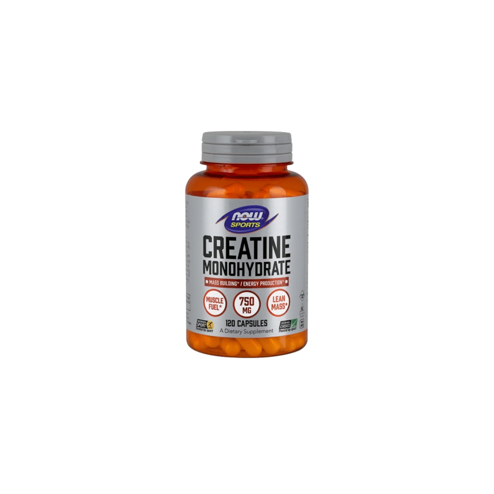 Creatine 750mg 120 Caps Now Creatine Monohydrate, suplemento alimentar vegan