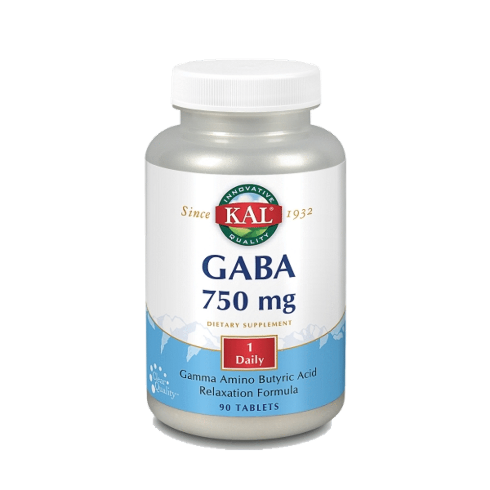 Gaba 750mg 90 comp KAL Gaba 750 mg, suplemento alimentar sem glúten, vegan