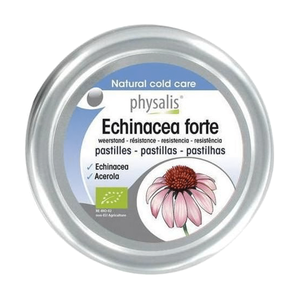 Echinacea forte gomas 45gr Physalis Echinacea Forte Pastilhas, suplemento alimentar com ingredientes biológicos