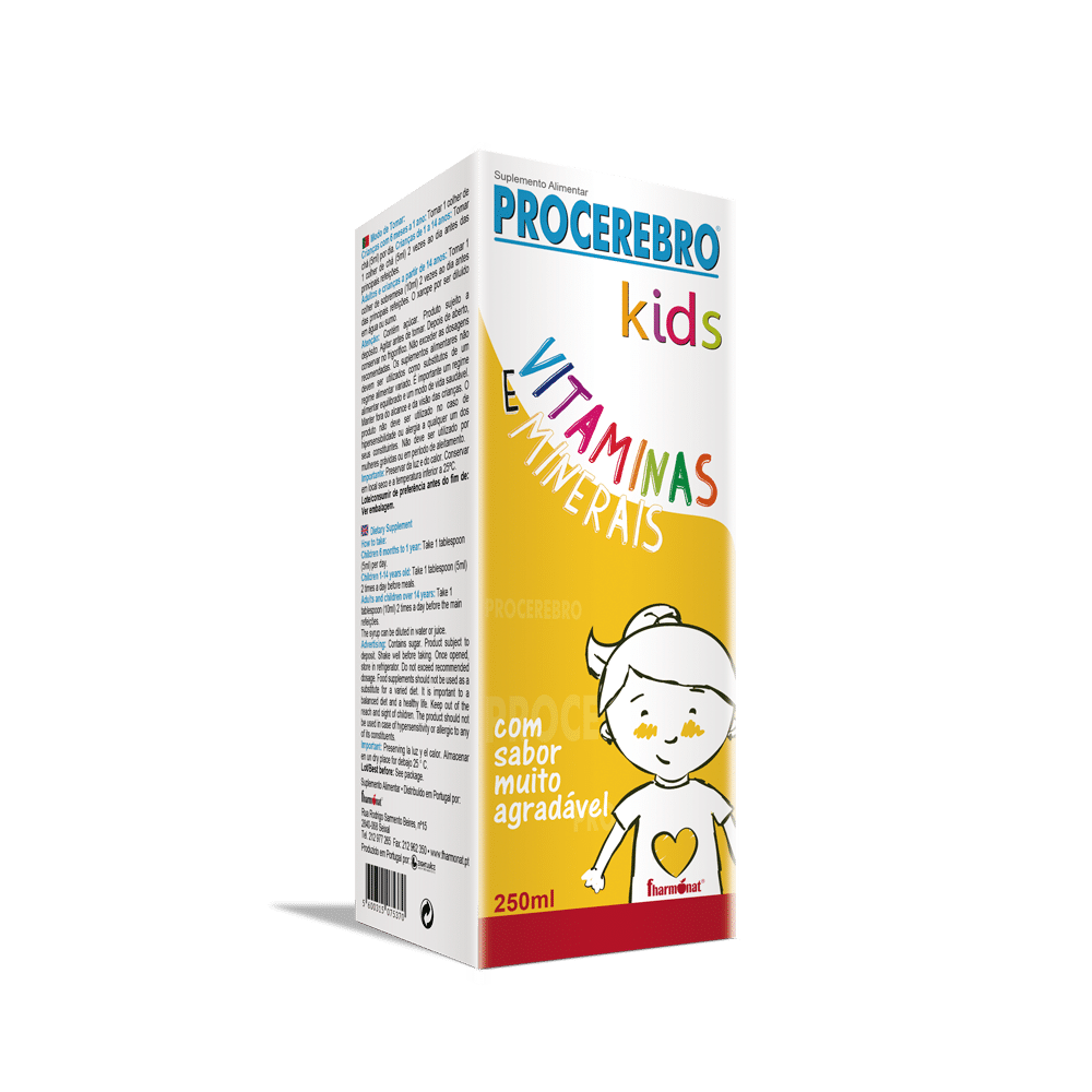 Procerebro Kids 250ml Fharmonat Procerebro Kids Xarope, suplemento alimentar