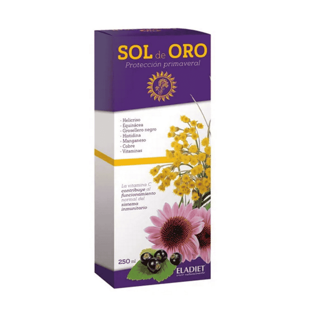 Sol de Ouro Plus Xarope 250ml Sol de Oro Xarope, suplemento alimentar sem glúten, sem lactose