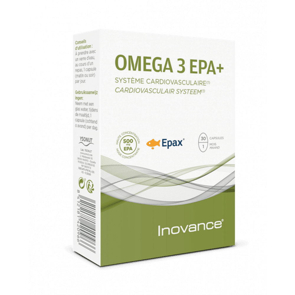 Omega 3 EPA + 30 caps Inovance Omega 3 EPA +, suplemento alimentar para o coração