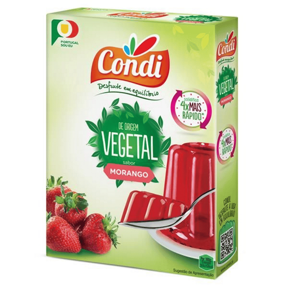 Gelatina Vegetal Morango Light 2x10gr Condi Gelatina Vegetal sabor a Morango, vegan