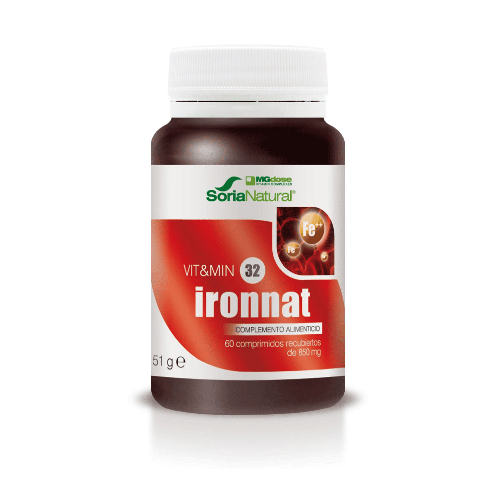 Iron Nat 60 comp Soria Vit&Min 32 Ironnat, suplemento alimentar