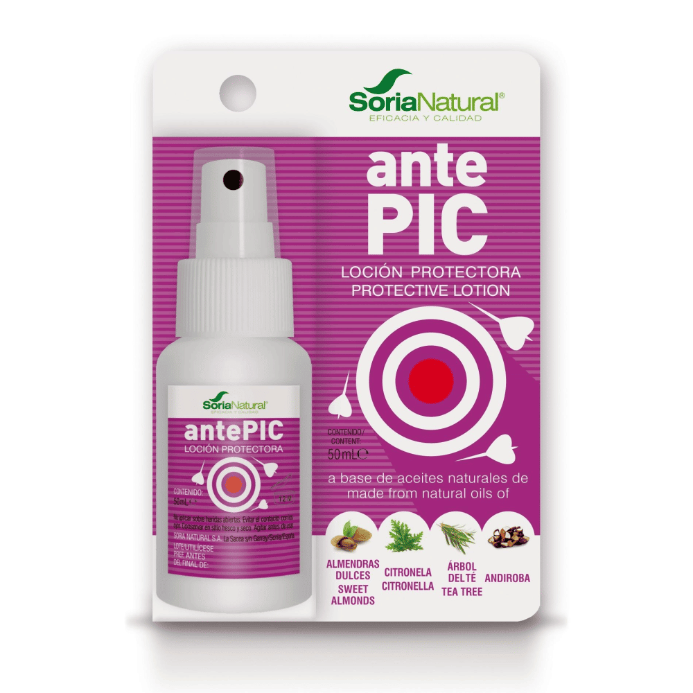 Loção protectora Picadas Ante Pic Spray 50ml Soria AntePic, apto para peles sensíveis