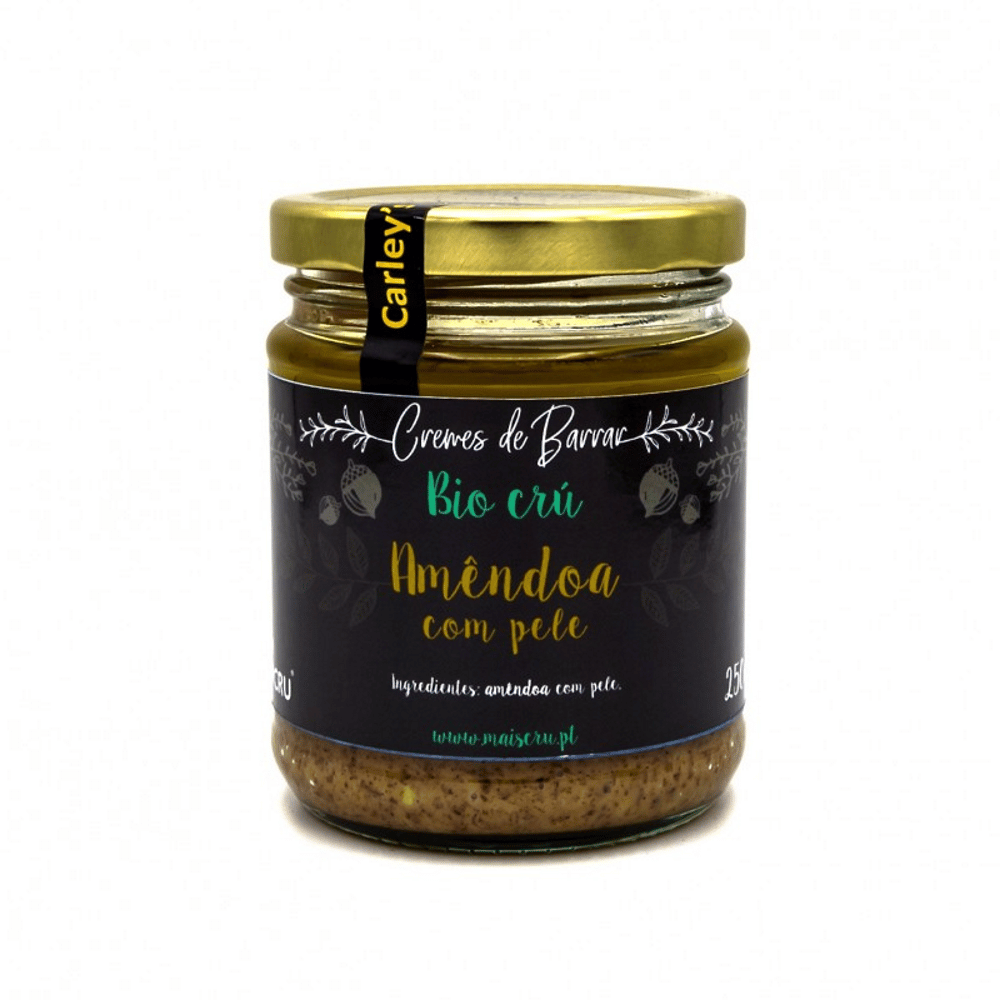 Creme Amendoa Crua Bio 250gr Creme de Amêndoa com Pele biológico, alimentação vegan e vegetariana