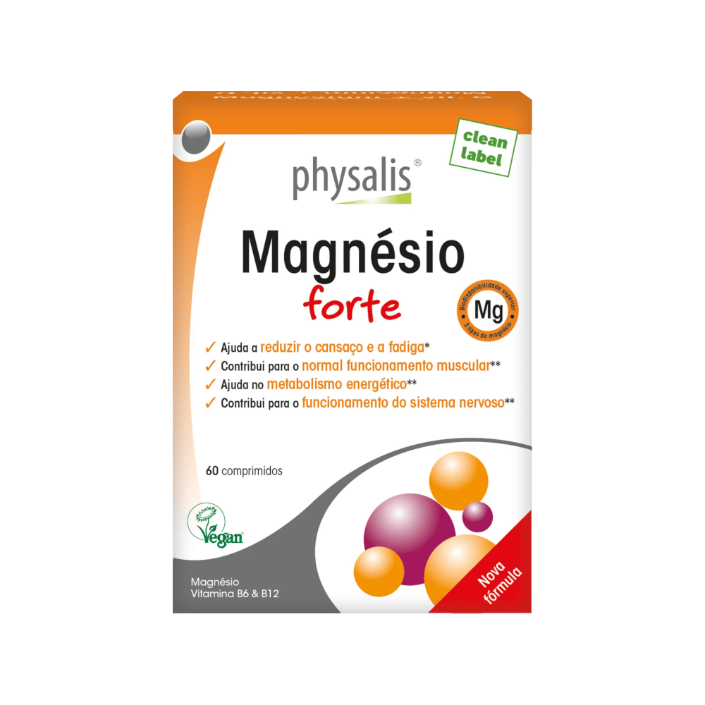 Magnesium Forte 60 comp Physalis Magnésio Forte, adequado a vegans