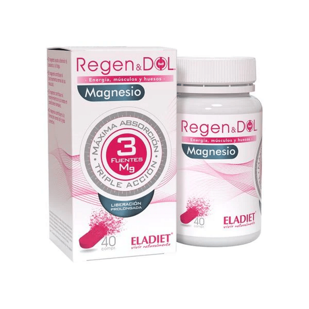 Regen Dol Magnesio 40 comp Eladiet Regen & Dol Magnésio, suplemento alimentar sem açúcar e sem lactose