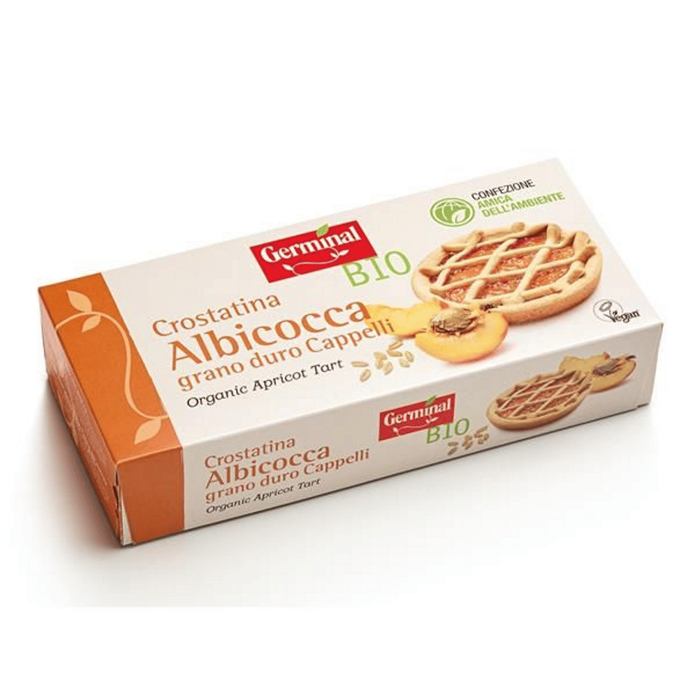 Tarte Alperce Int. 4x55grs. Germinal Bio Tarte de Alperce, com ingredientes biológicos, alimentação vegan