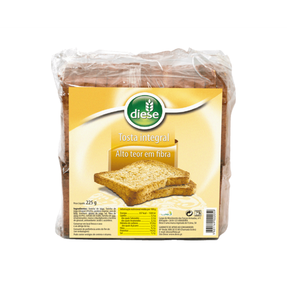 Tosta Integral Diese Tostas Integrais, ideais para o lanche