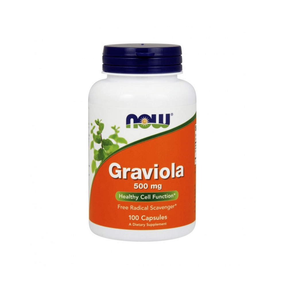Graviola 100caps 500mg Now Graviola, suplemento alimentar vegan e vegetariano
