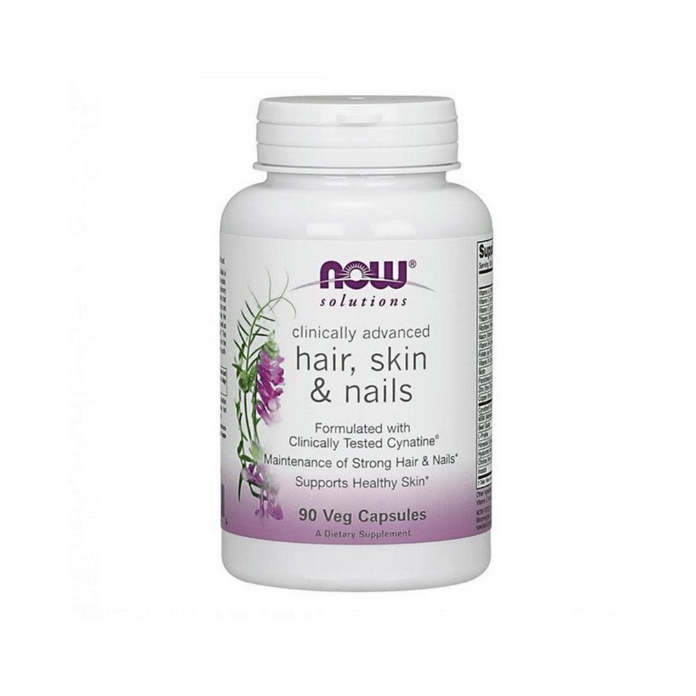 Hair Skin and Nails Clinically Advanced 90 VegCaps Now Clinically Advanced Hair, Skin & Nails, suplemento alimentar sem glúten