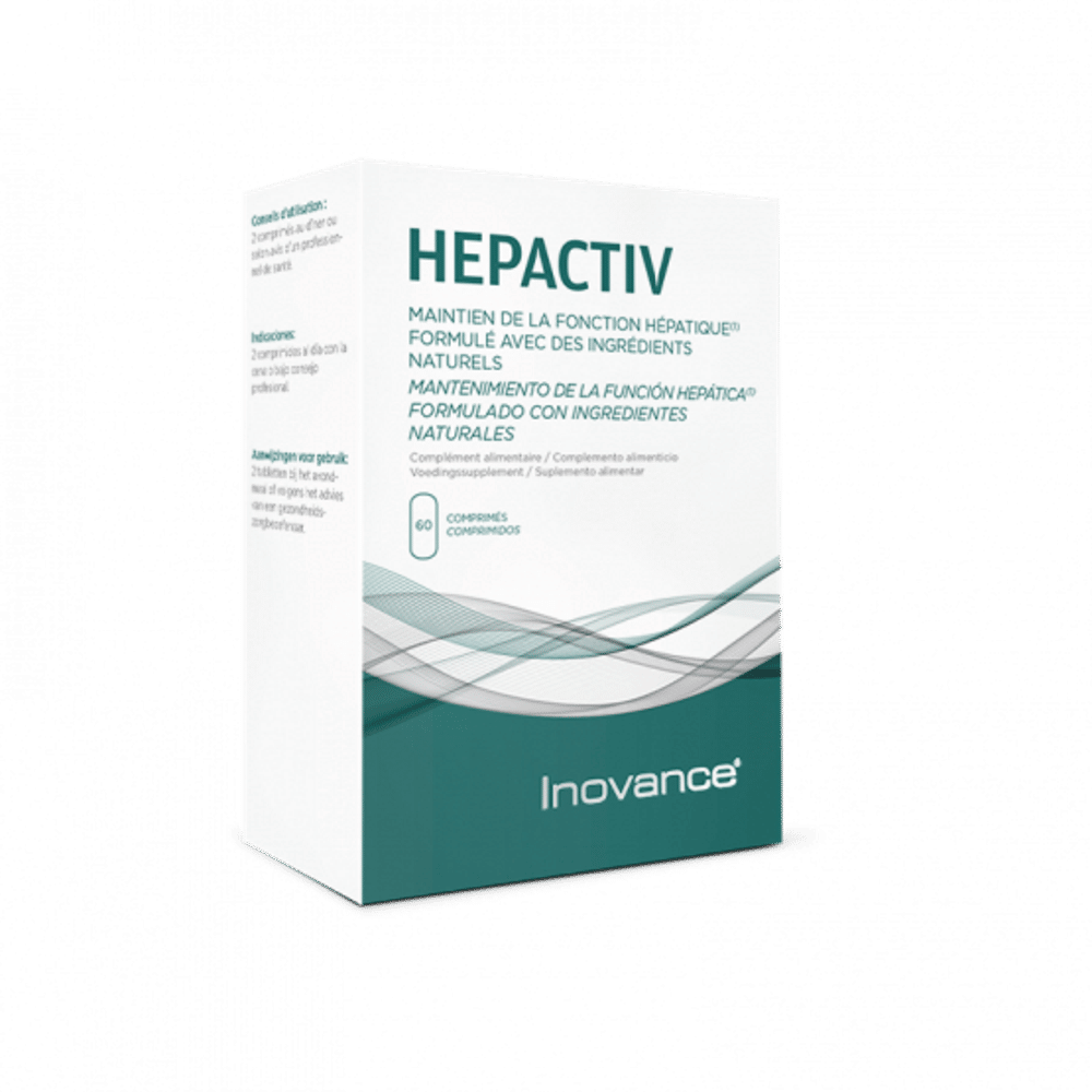 Hepactiv 60 comprimidos Inovance Hepactiv, suplemento alimentar para o fígado
