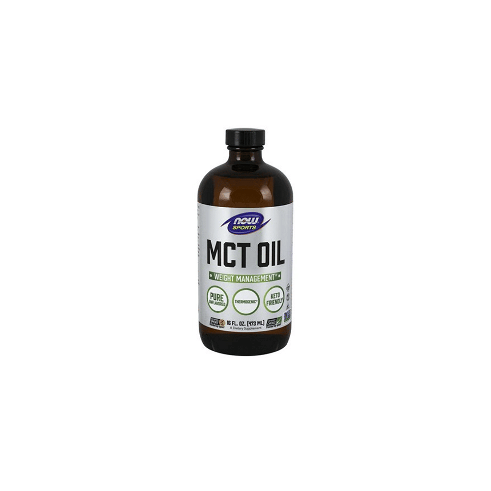 MCT Oil 473ml Now Sports MCT Oil, suplemento alimentar vegan