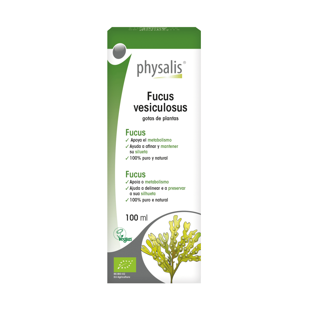 Fucus Vesiculosus Bio 100ml Gotas Bioceutica Fucus Vesiculosus, suplemento alimentar com ingredientes biológicos, vegan