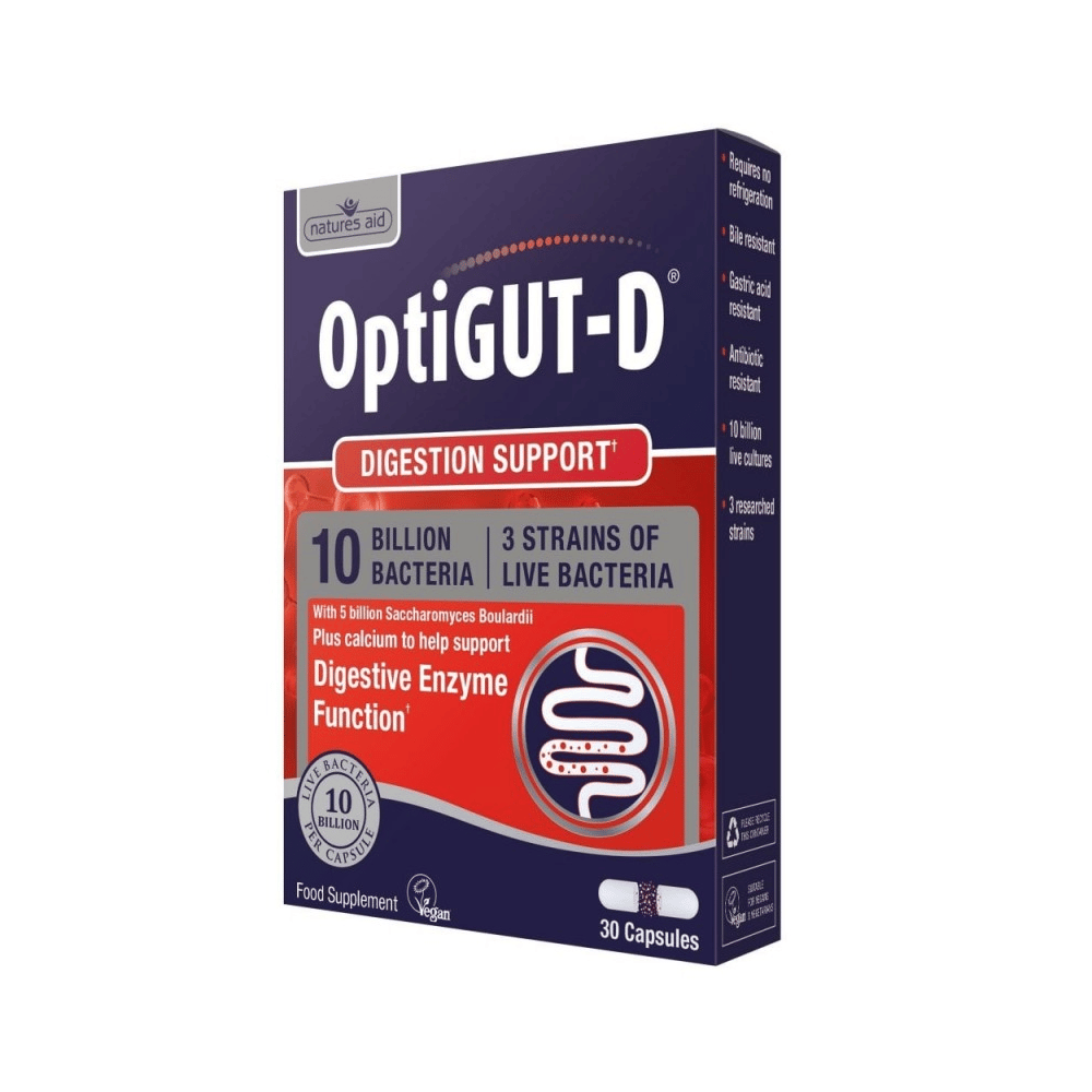 Optigut-D 30 capsulas natures aid Optigut-D, suplemento alimentar vegan