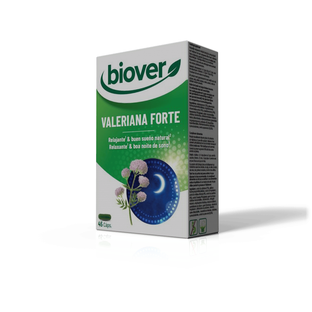 Valeriana forte 45 cápsulas biover Valeriana forte, suplemento alimentar