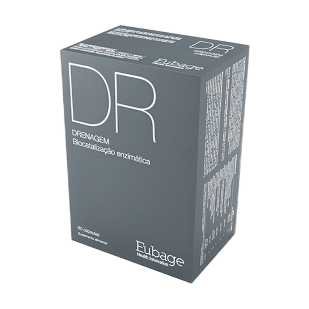 Drenagem DR 60 Caps Eubage DR Drenagem, suplemento alimentar sem açúcar, sem glúten e sem lactose, adequado a vegans