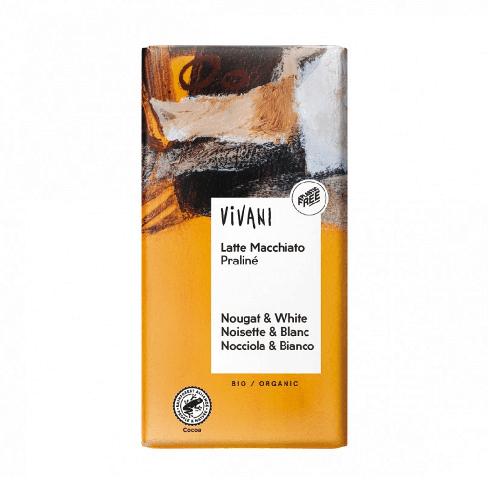 Chocolate de Leite Machiato Praliné Bio 100gr Vivani Chocolate de Leite Machiato Praliné com ingredientes biológicos