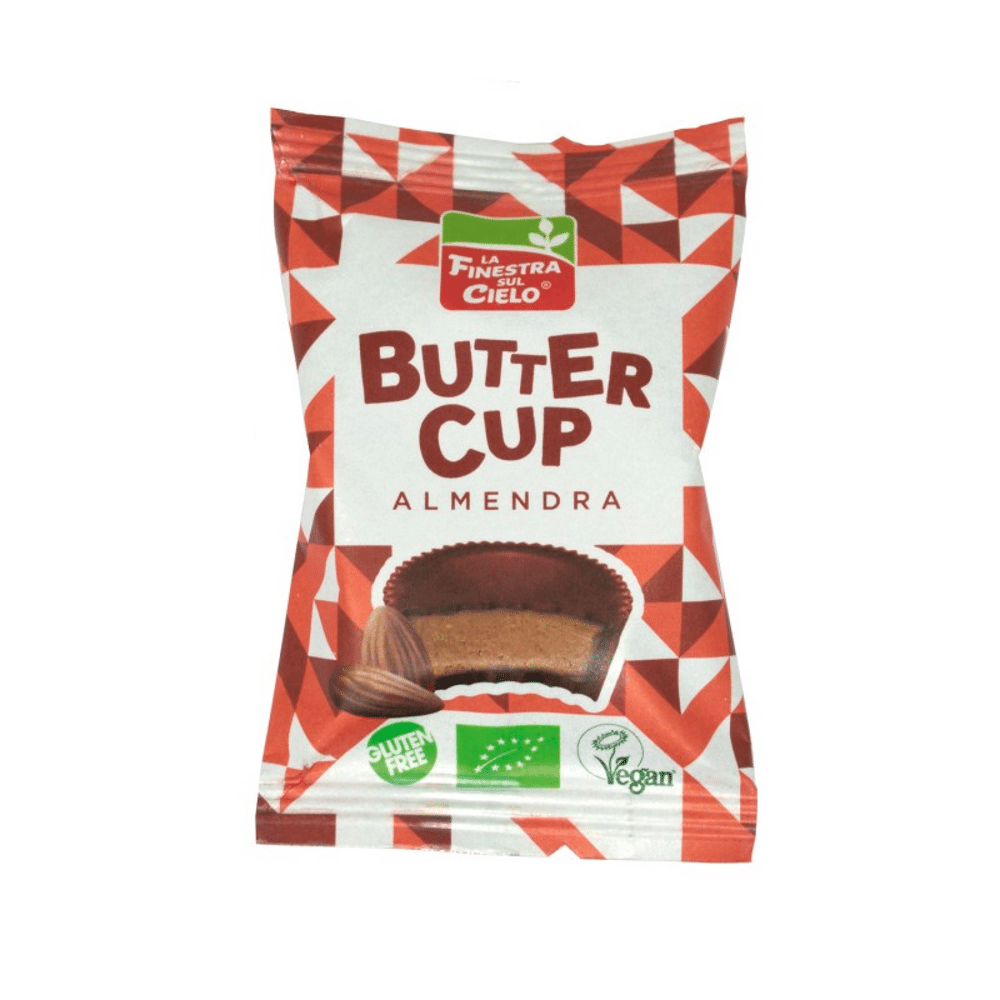 Cup Manteiga de amendoa SG Bio 25gr La Finestra Cup Manteiga de Amêndoa de ingredientes biológicos, sem glúten e adequado a vegans