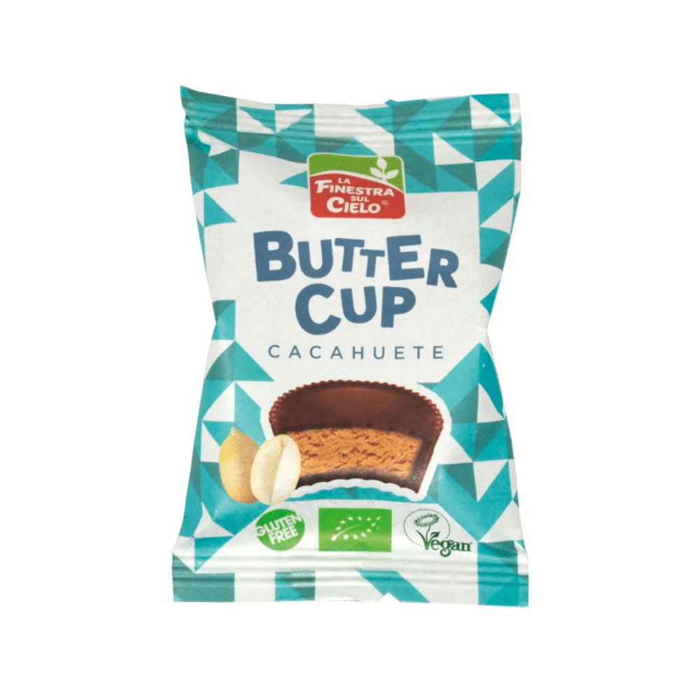 Cup manteiga de amendoim SG Bio 25gr La Finestra Cup Manteiga de Amendoim, com ingredientes biológicos, sem glúten e adequado a vegans