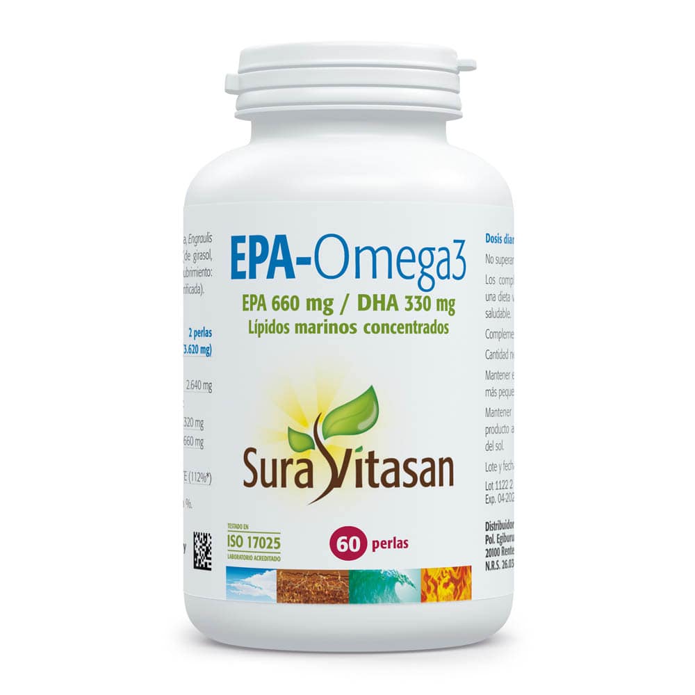 EPA-Ómega 3 Suravitasan Suplemento Alimentar Ácidos Gordos EPA-Ómega 3 Suravitasan Suplemento Alimentar Ácidos Gordos