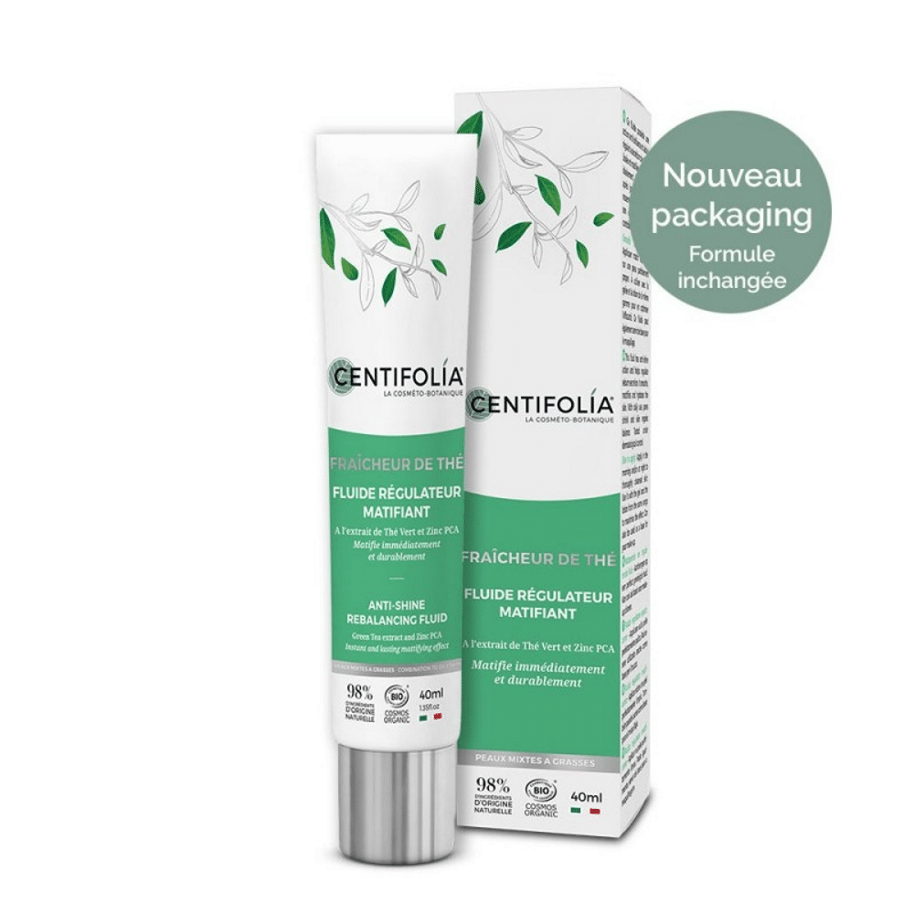 Fluído regulador matificante cchá verde 40ml Centifolia Fluído Regulador Matificante com ingredientes biológicos