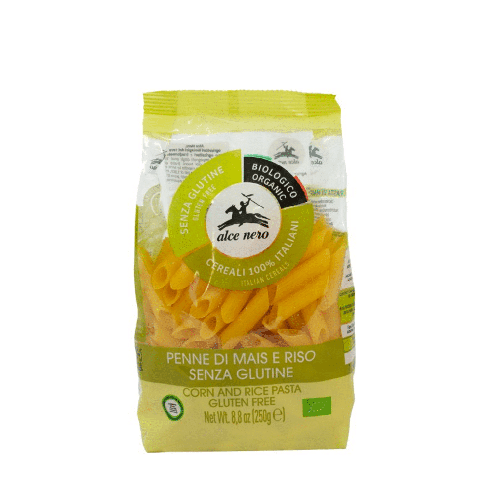 Penne de milho e arroz SG 250gr Penne de Milho e Arroz de agricultura biológica