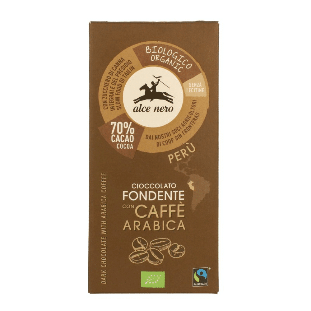 Chocolate com Café Bio 50gr Chocolate Negro 70% com Café com ingredientes biológicos