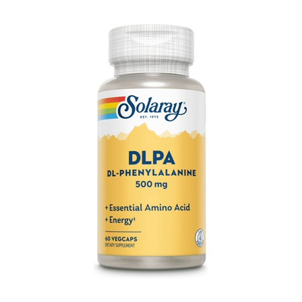 DLPA dl-phenylalanine 500mg 60 cápsulas Solaray DLPA dl-phenylalanine, suplemento alimentar vegetariano