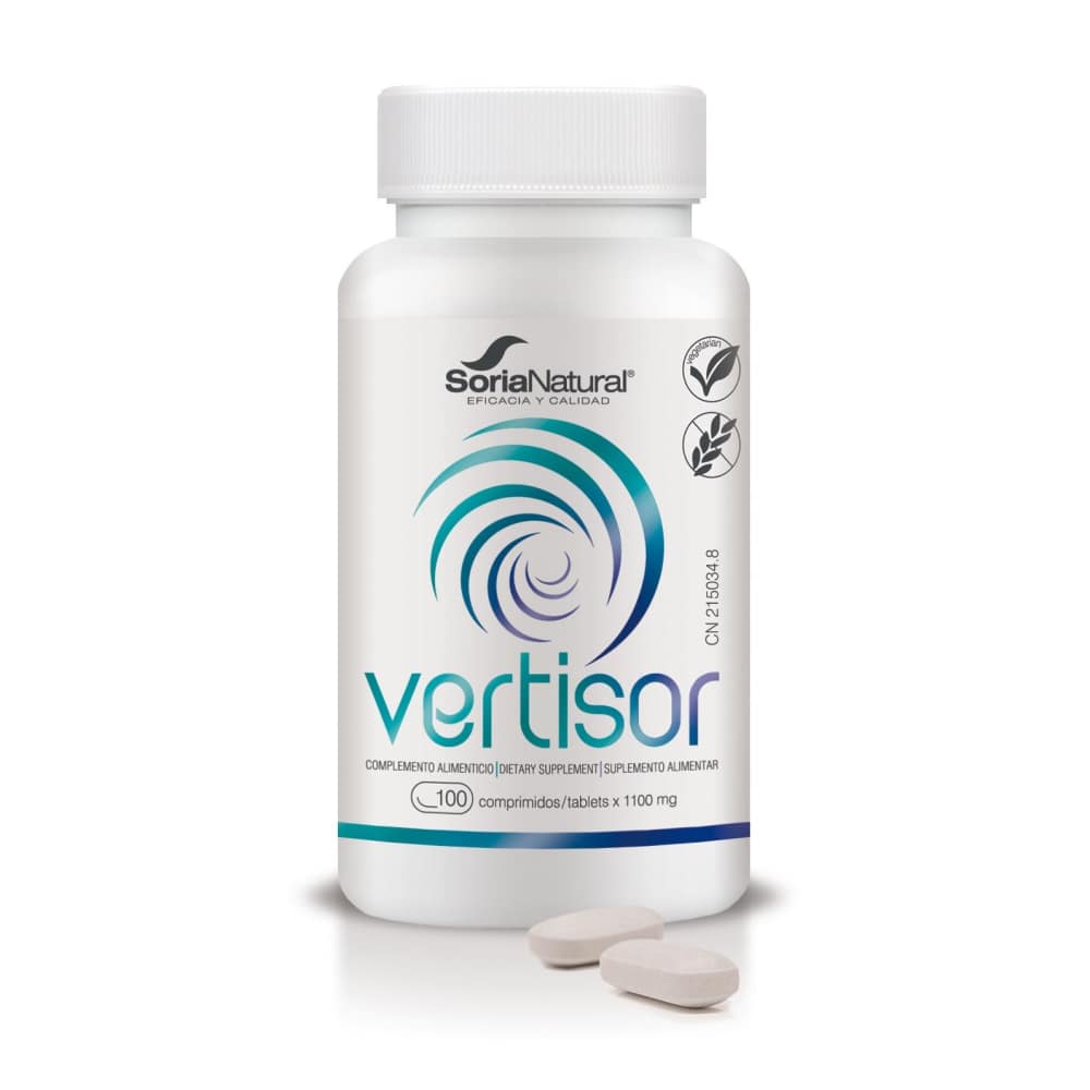 Vertisor 100 comprimidos Soria Natural Vertisor, suplemento alimentar vegetariano, sem glúten
