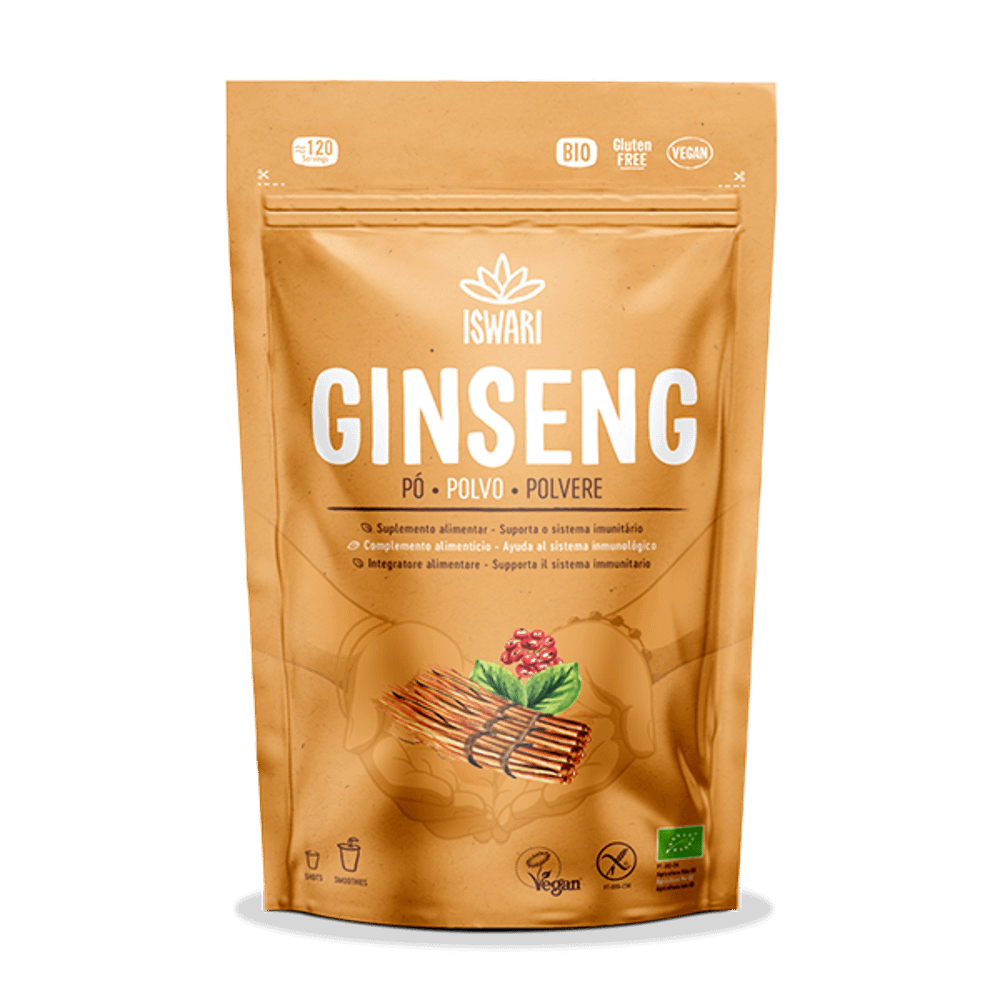 Ginseng Siberiano pó 150gr Iswari Ginseng Siberiano, biológico, vegan, sem glúten