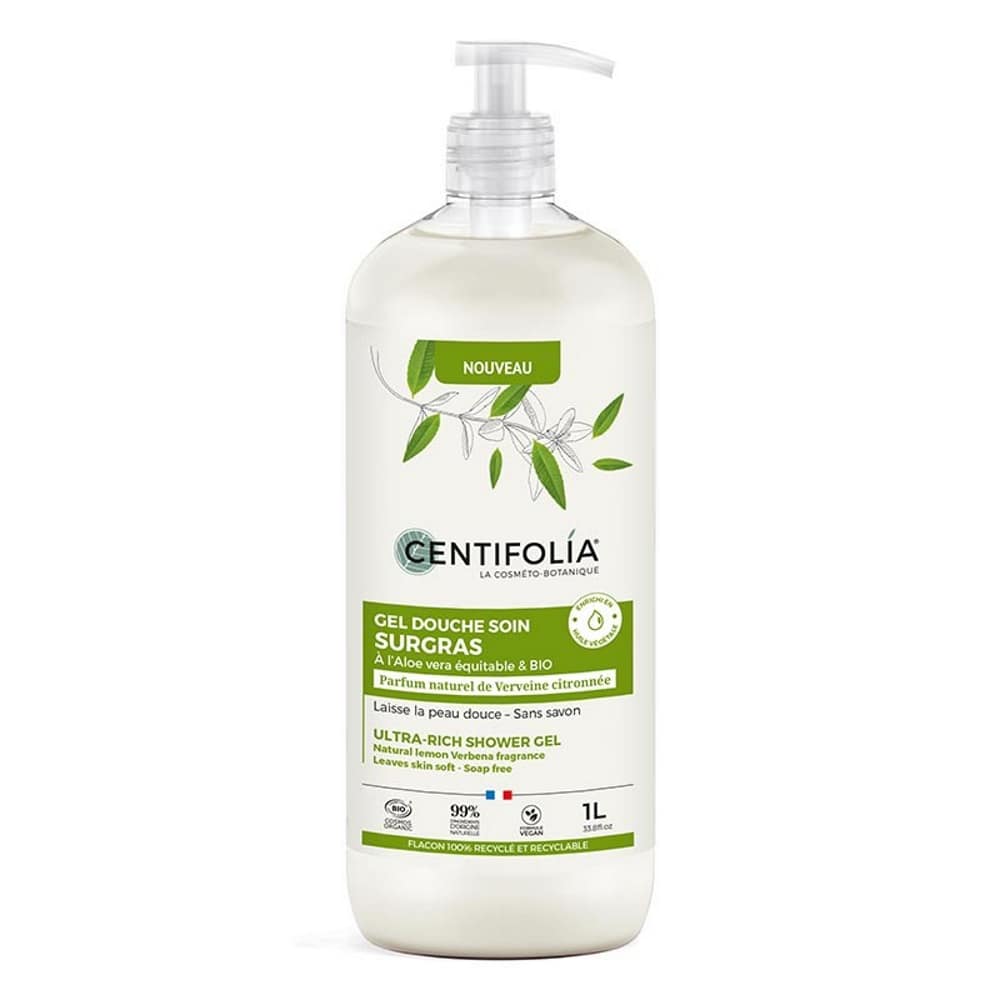 Gel Duche Surgraz Anti-secura Lúcia-Lima doseador 1L Centifolia Gel de Duche de Lúcia-Lima, com ingredientes biológicos, vegan