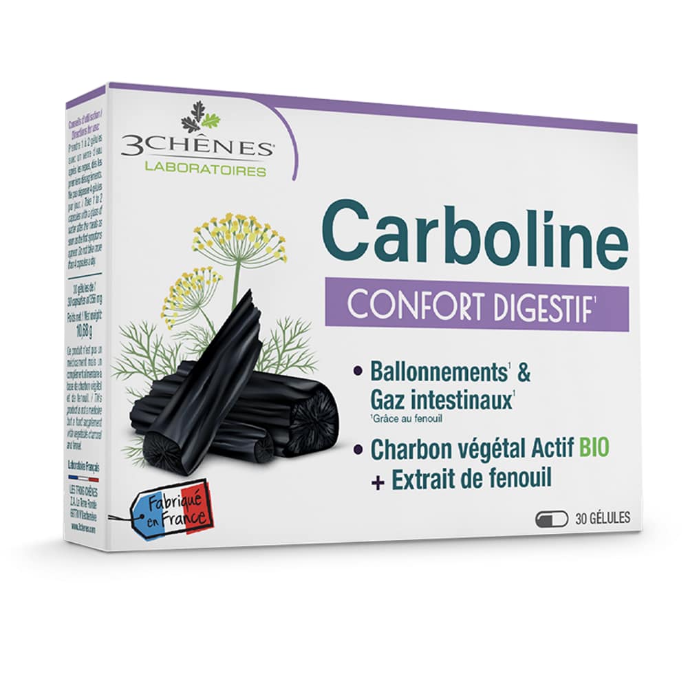 Carboline 30 capsulas 3chenes Carboline, suplemento alimentar com ingrediente biológico